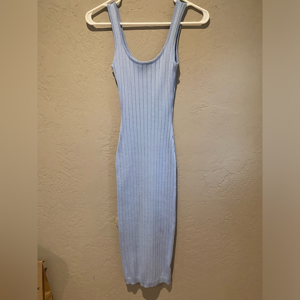 Light blue sweater dress